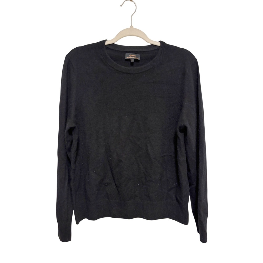Quince Mongolian Cashmere Crewneck‎ Sweater Black Large